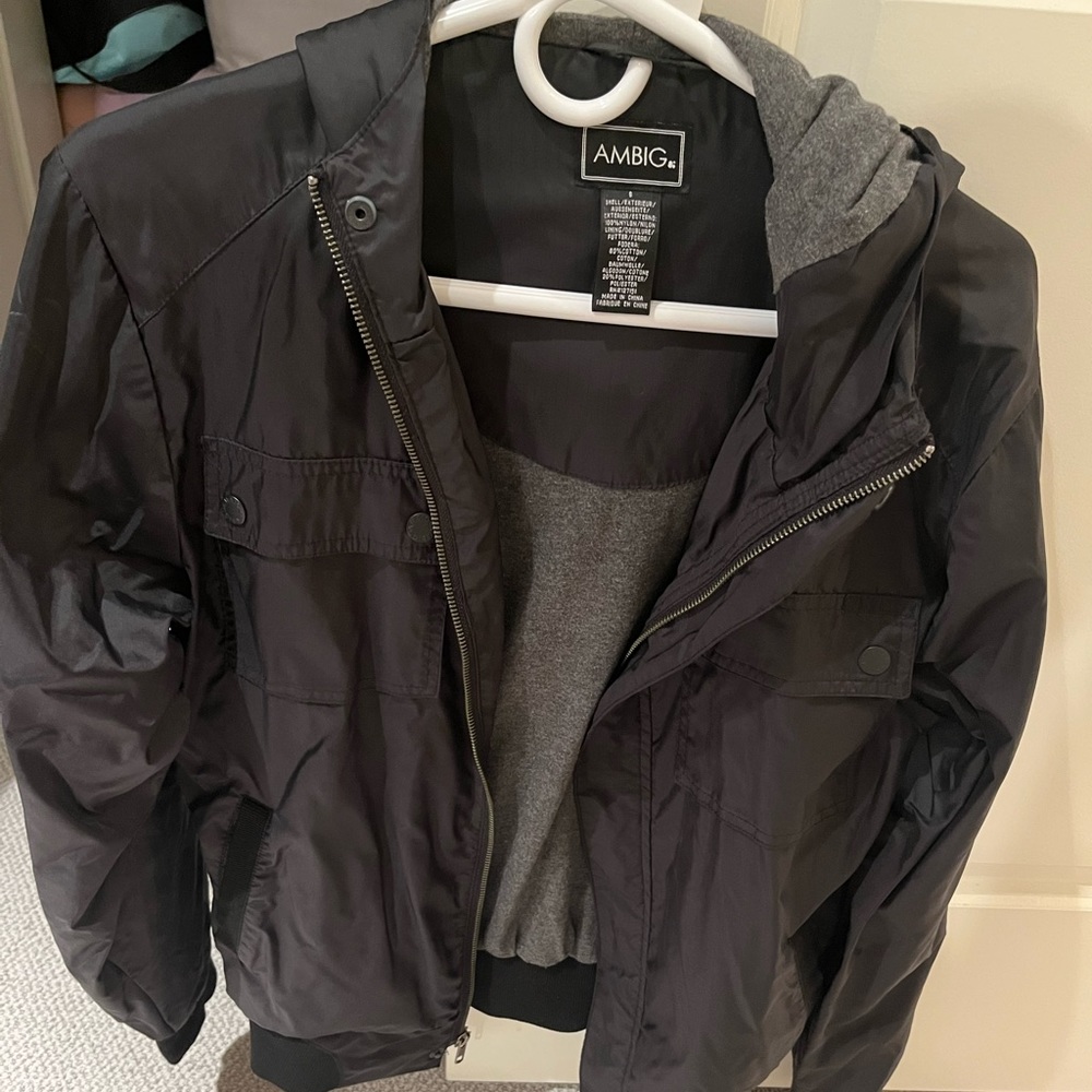 Ambig Black Windbreaker Jacket